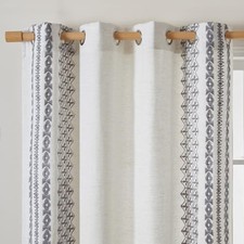 Boho Curtains for Bedroom 63 Inch Length Beige 52"W x 63"L Pack of 2 Grey-x