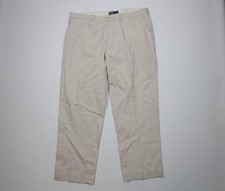 Vintage 90s Ralph Lauren Mens 40x30 Distressed Wide Leg Chino Pants Stone Cotton