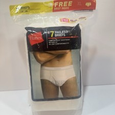 HANES Classics White Briefs 7-Pack Size XL 40-42" 2013 NOS