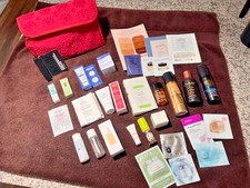 Skincare, Makeup, Body care Sample Lot of 30 items plus cosmetic bag