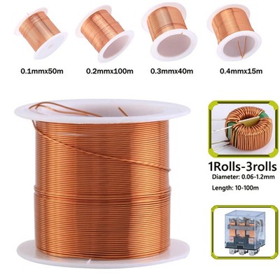 Emaillierter Kupferdraht Magnet Wickelspule Draht 0,06 mm bis 1,2 mm 1-3 Rollen