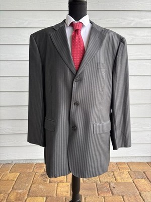 $1800 Bespoke Dormeuil Amadeus 46R Silk Blend Pinstripe Blazer Made in England