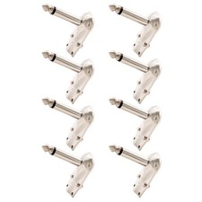 8 Pcs 6.35mm 1/4 Right Angle Mono Plug Flat Male Guitar Audio Adapter Connector