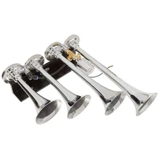 Viking Horns V003A Chrome 4 Trumpet Train Air Horn 12V 149dB Loud Kit