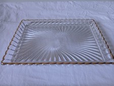 Rectangular Baccarat Crystal Tray/Gilding