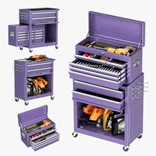 Rolling Tool Chest Assembled 8-Drawers Tool Box Organizer with Lockable Wheels