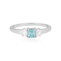 Cavill Damenring Silber 925 Mit 1,27Ct Blauem Oktagon Zirkon Ring