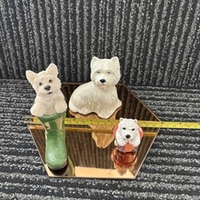 3 Small Westie Harrods Type Dog Figurines! Unamed Good Condition See Photos