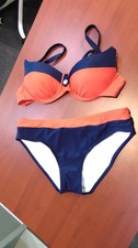 Navy and Red Size M Women's Bikini