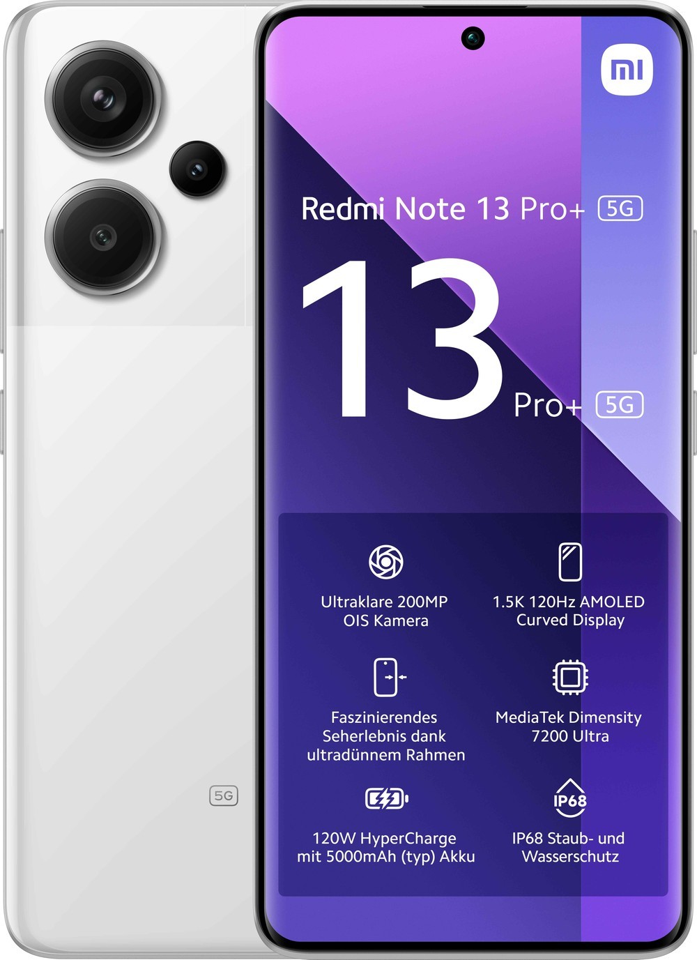 Смартфон Xiaomi Redmi Note 13 Pro+ 5G 12GB + 512GB Moonlight White #1906958