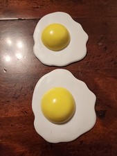 Learning Resources Realistic 2 Fried EGGS Kid Kitchen Pretend Play Food L K