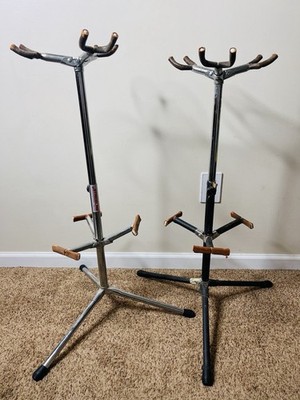 Pair Of Vintage Stageline Triple Guitar Stands Adjustable Height Please Read