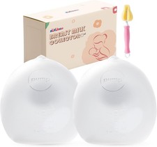 Breast Milk Collector 2 Counts , 3oz/100ml Silicone Breast Milk Collectors f...