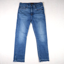 Jen7 7 for all Mankind Women's Blue Jeans Ankle Straight 6 Medium Wash Whiskers