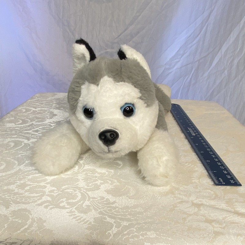 FAO Schwarz Gray & White Husky Dog Plush Stuffed Animal Medium 2019