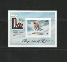 Liberia Block 95B postfrisch- Olympische Winterspiele Spiele Lake Placid 1980