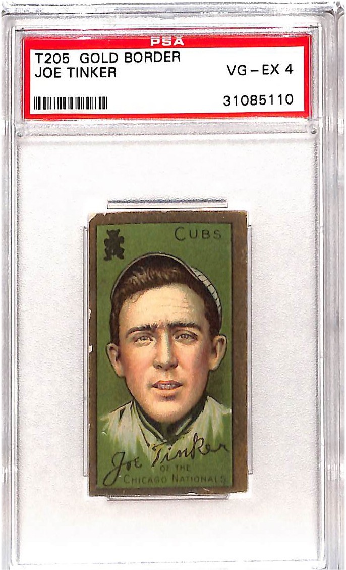 1911 T205 Gold Border JOE TINKER Chicago Cubs PSA 4 Sweet Caporal