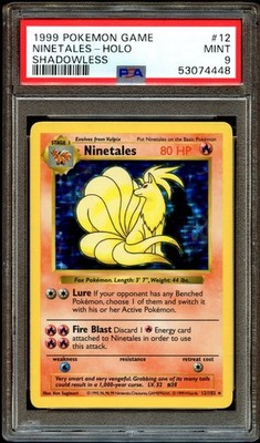 PSA 9 MINT Ninetales 12/102 ERROR 
