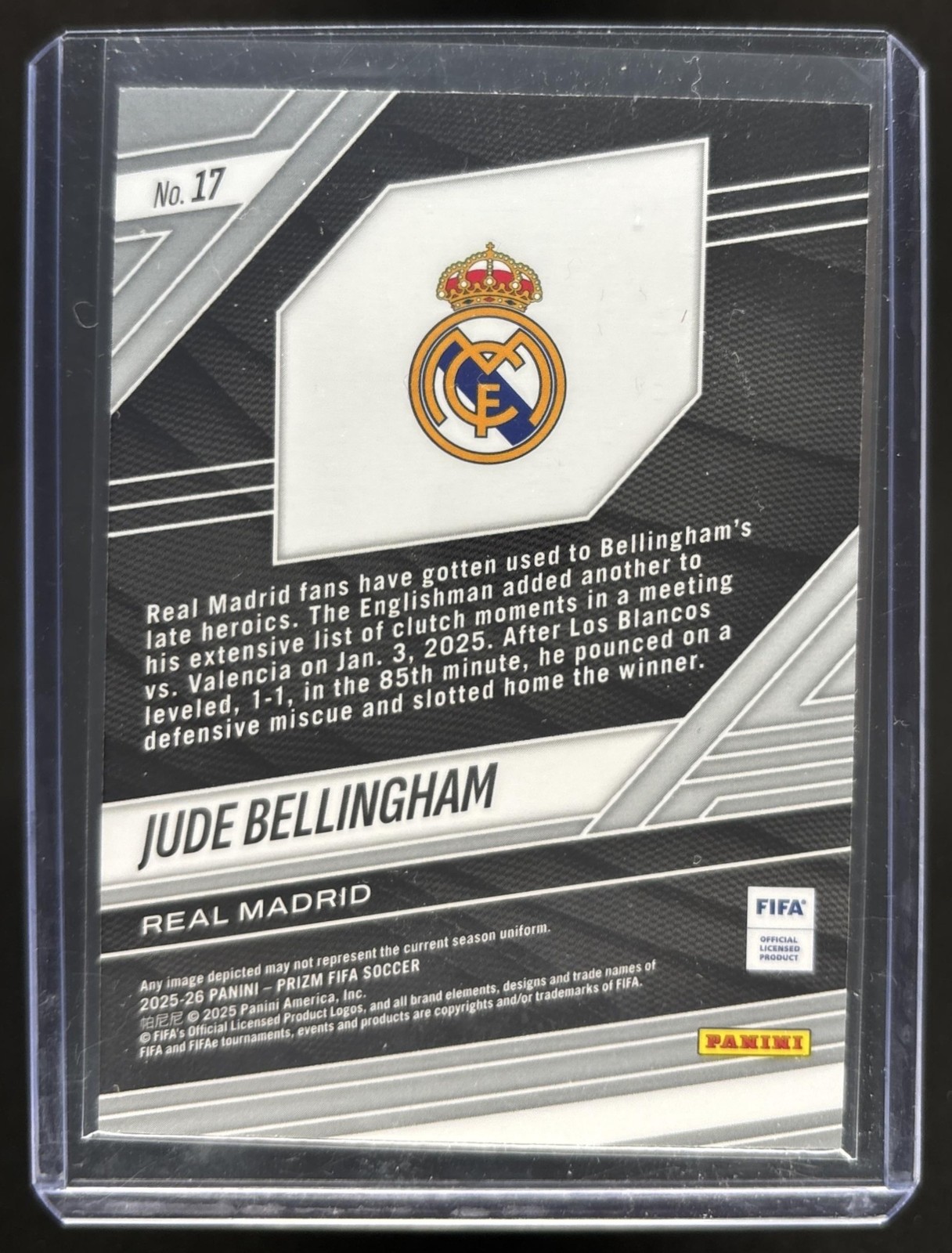 Jude Bellingham 2025-26 Panini Prizm FIFA Fearless Real Madrid view 2