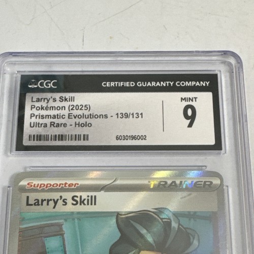 CGC MINT 9 Larry's Skill 139/131 2025 Prismatic Evolutions Ultra Rare Holo - Bild 3 von 5