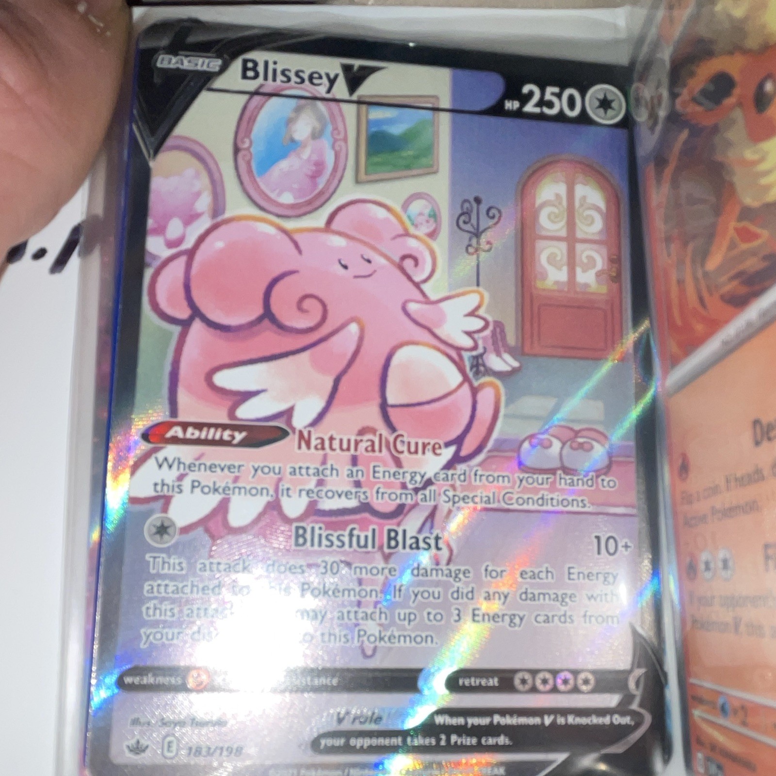 Mint Condition Blissey V 183/198 Swsh06 Chilling Reign Ultra Rare Holo