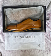 Bruno Marc Men's Brown Cap Toe Oxford Lace-Up Dress Shoes Faux Leather 5