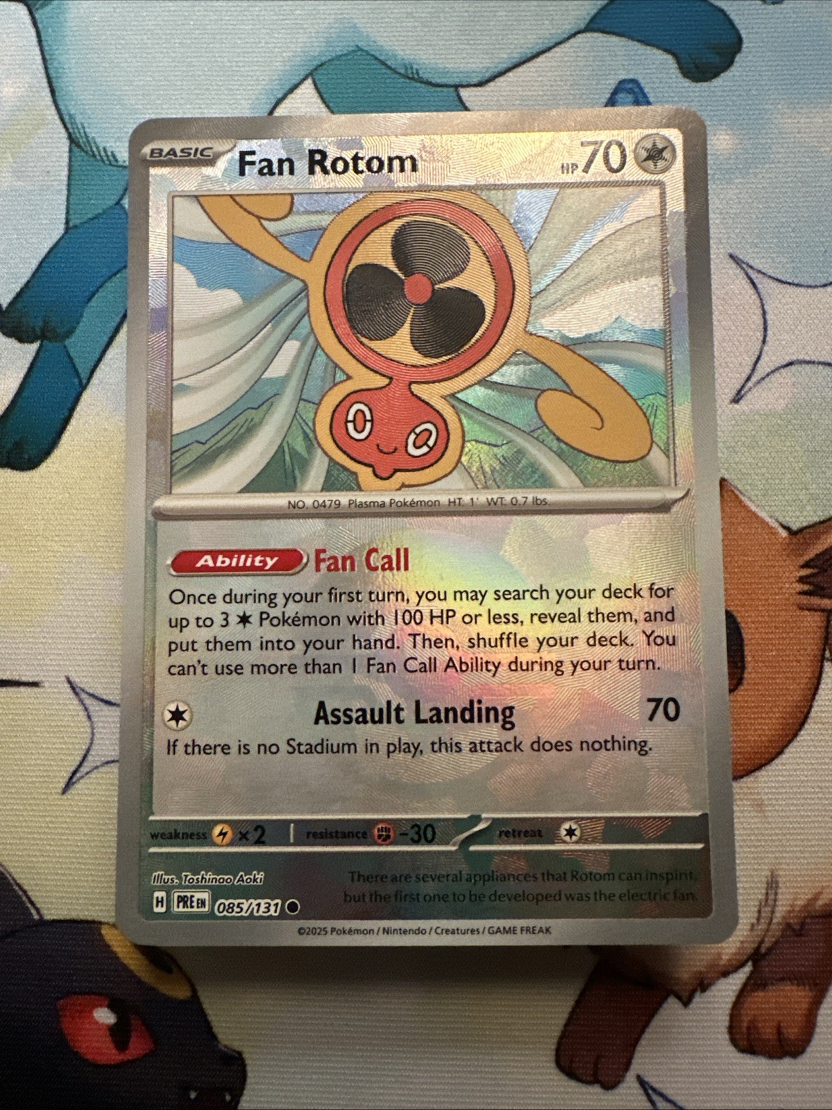 Pokémon TCG Fan Rotom 85/131 Prismatic Evolutions Poke Ball Reverse Holo NM