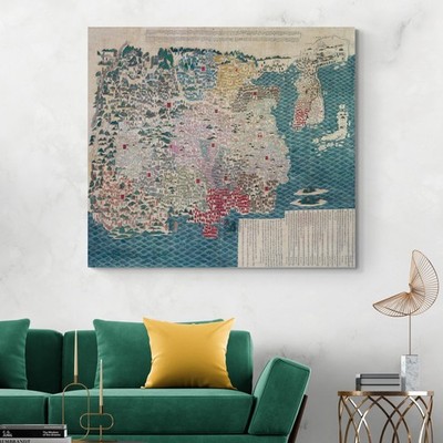 15th Century Map of China & Korea   Ming Dynasty Borders & Geographic Features