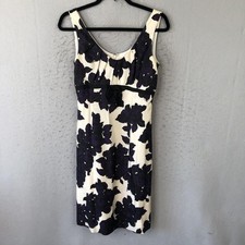 Talbots Dress Womens 4 Petite Sheath Silk Sleeveless Floral Bow Detail