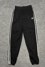 Adidas Track Pants Youth Kids Sz L 14-16 Elastic Waist Pull On Athletic Black