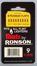 Ronson Lighter Flints 9 Flint Card x3 = 27 Flints Total  Zippo New Old Stock