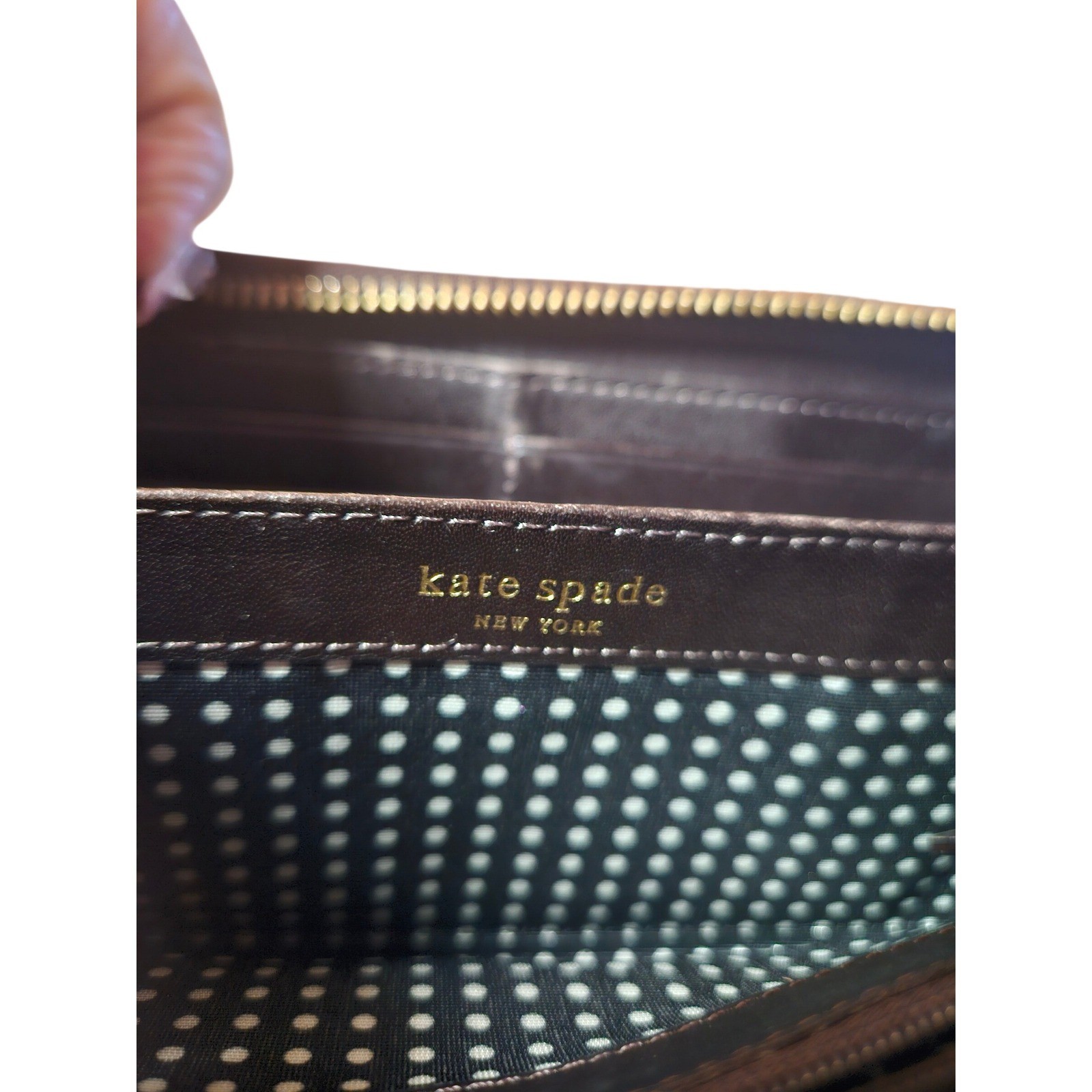 Kate Spade New York Brown Pebbled Leather Zip Around Tassel Wallet thumbnail 4