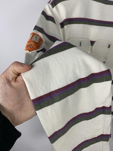 Vintage Y2K De Puta Andre School Events Campus Polo Long Sleeve Striped Men’s - Picture 13 of 18