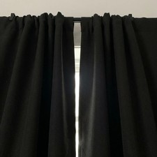 Room Darkening Black Blackout Curtains, 2 Panel Set for Ultimate Privacy - 42x63
