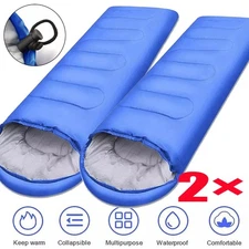 2 × Thick Adult Cold Weather Sleeping Bag For Big & Tall Waterproof Winter Bags