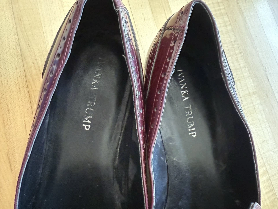 Ivanka Trump Maroon Patent Leather Loafers size 10 Used - Originally $149 - Image 3 of 4