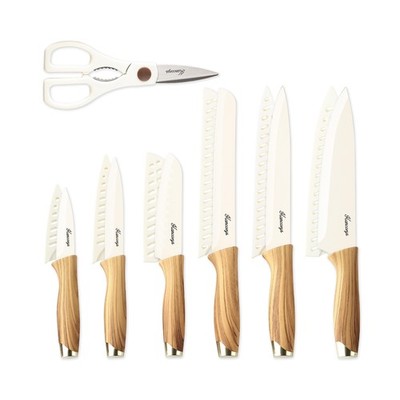 Knife set, 13 Pieces Kitchen Knives Set, Nonstick Ceramic Anti-Rust Coating a...