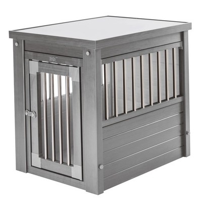 ECOFLEX Dog Crate End Table for Indoor Use Grey Pet Furniture 23.8L x 18.2W x...
