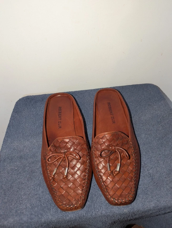 Женские мокасины Robert Zur тканые кожа размер 11 M коричневые туфли для вождения с кисточками - Изображение 2 из 4