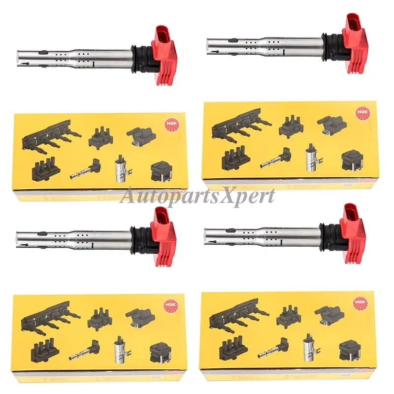 4 bobinas de encendido mejoradas OEM NGK 07K905715F para Audi A3 2005-2013 A6 2009-2014 Foto 2 de 4