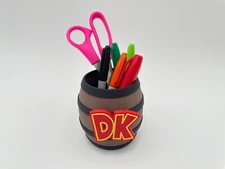 Donkey Kong Barrel Pen Holder – DK Desk Organizer – 3D Printed