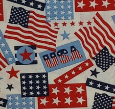 Flags STARS Patriotic Fabric USA Celebration Flag Quilters Cotton BY THE YARD