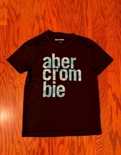 Abercrombie Rash Guard Swim Shirt Boys Sz 14 Large Short Sleeve Navy Blue NWT