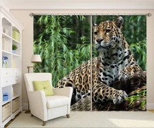 3D Animal Leopard ZHUA1827 Photo Curtain Window Blockout Fabric Amy 2023