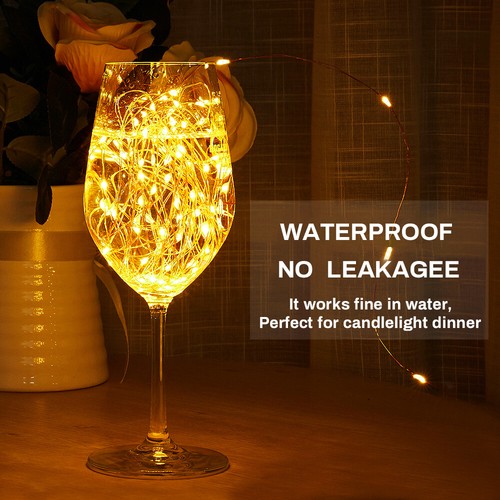 32.8ft USB LED String Fairy Lights 50 LED Copper Wire Party Decor With Remote - Picture 3 of 9