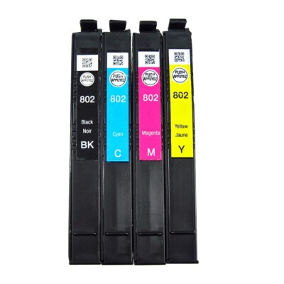4pk Genuine Epson 802 Black & 802 Color WF4720 WF4730 WF4740 (NOT Initial)