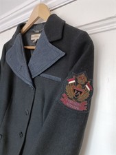 Vintage Emporio Armani Womens Blazer Jacket Wool Denim 90s Uk 12 It
