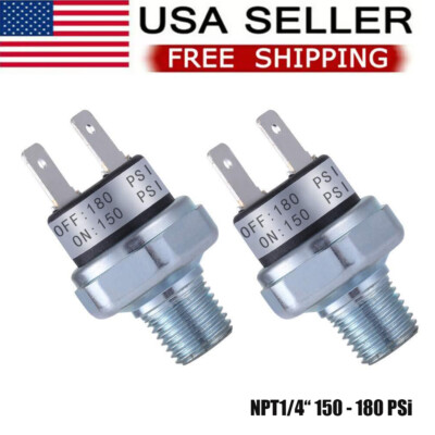 #ad #ad Air Pressure Switch 150 180 PSI Pressure Switch 1 4quot; 18 NPT DC 24V 12V Pressure $14.18