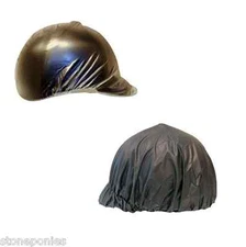 Vinyl Horse Riding Helmet Rain Cover - Choice of Black or Clear