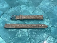 NEW MICHELE 12mm CARMEL ALLIGATOR WATCH STRAP / SILVER BUCKLE  180